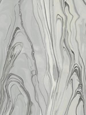 Liquid Marble Wallpaper In Grey From The Impressionist Collection By York Wallcoverings