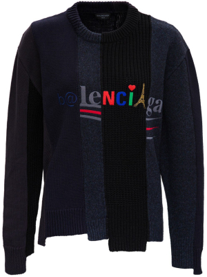 Balenciaga Panelled Logo Sweater