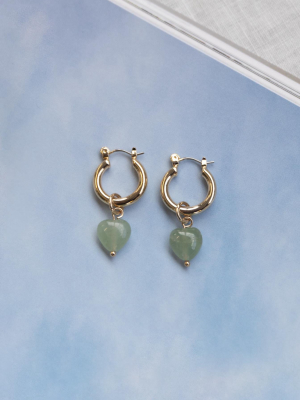 Breaking Hearts Earrings Green