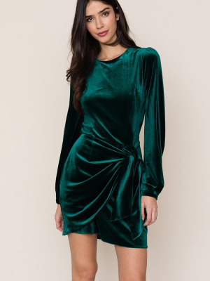 Tie Me Over Velvet Dress