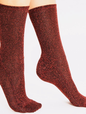 Darner Red Tinsel Shimmer Socks