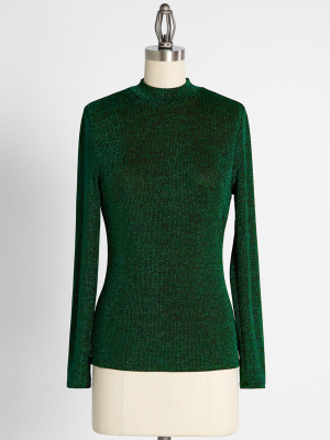 Lusting For The Limelight Mock Neck Top