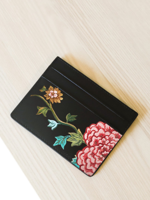 English Porcelain Black Cardholder