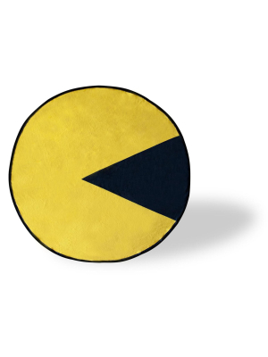 Just Funky Pac-man Video Game Character Large Round Fleece Throw Blanket | 60-inch Diameter