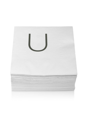 Monogram Cocktail Napkin, U (set Of 50)