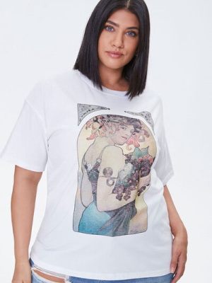 Plus Size Alphonse Mucha Graphic Tee