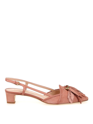 Tod's Leaf Charm Slingback Pumps