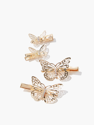 Filigree Butterfly Snap Clips