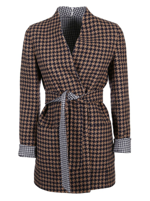 Max Mara Reversible Checked Belted Coat