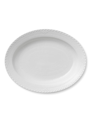 White Fluted Half Lace Serving Dishes