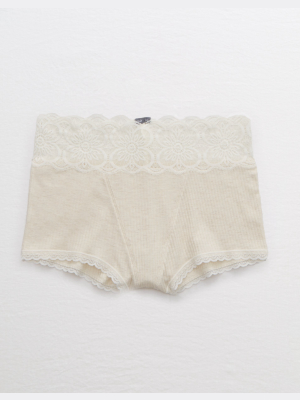 Aerie Ribbed Mid Rise Boyshort Underwear