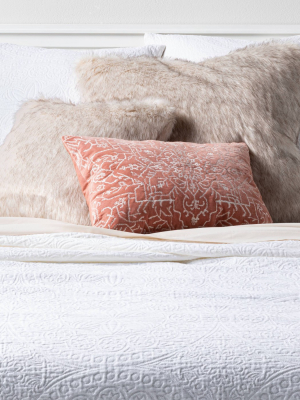 Square Faux Fur Decorative Throw Pillow Tan/neutral - Threshold™