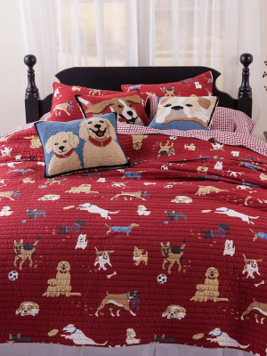 Plow & Hearth - Dog Park Cotton Quilt Set, King Size