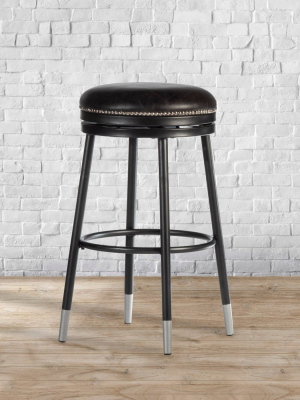 Valera Backless Metal Swivel Counter Height Barstool With Capped Legs Charcoal - Hillsdale Furniture