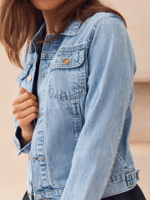 Freya Jacket In Mid Blue Denim