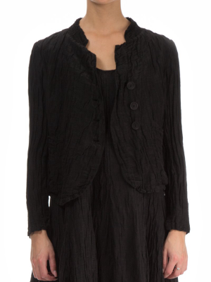 Short Crinkled Black Jacket