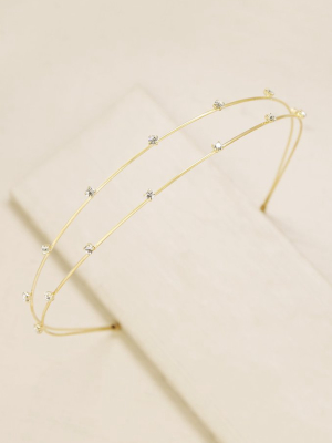 Delicate Crystal Dotted Gold Headband
