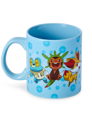 Just Funky Pokemon Xy Group Starters Coffee Mug - 20-ounces Blue