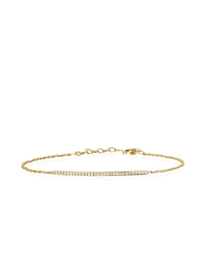 Diamond Bar Chain Bracelet Yellow Gold