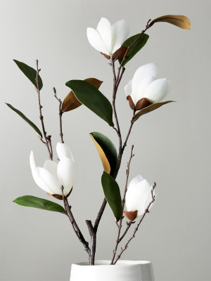 Faux Magnolia Stem 46"