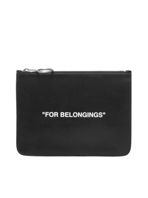 Off-white Quote Printed Pouch