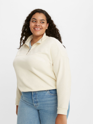 Pom Quarter-zip Sweatshirt (plus Size)