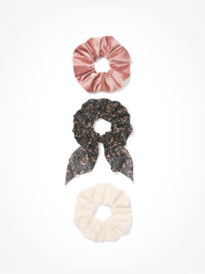 Aeo Paisley Bow Scrunchies 3-pack