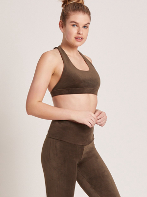 Velour Dream Catcher Sports Bra - Nori