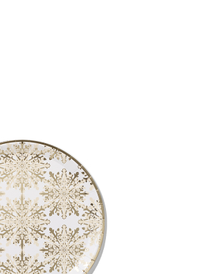 Golden Snowflake Large Plates (10 Per Pack)