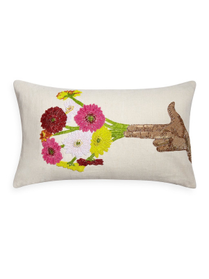 Jonathan Adler Flower Hand Beaded Pillow