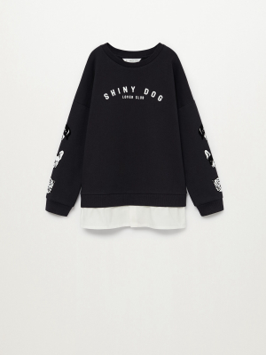 Printed-hem Sweatshirt