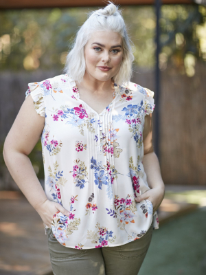 Ellie Short-sleeved Ruffle Top (plus Size)