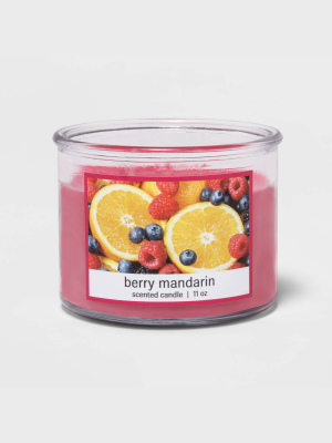 11oz Glass Jar 3-wick Berry Mandarin Candle