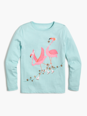 Flamingo Ice Skating Graphic Tee