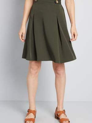 Great Expectations Buttoned A-line Skirt