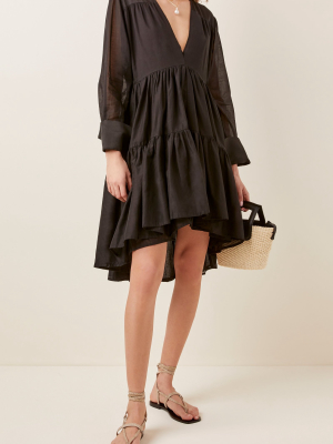 Vega Pleated Cotton Tunic Dress