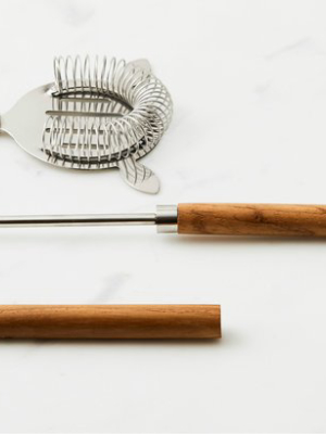 Teak And Stainless Bar Tools