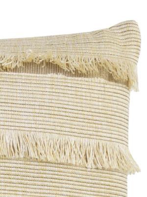 18"x18" Hillie Fringe Throw Pillow Bronze - Décor Therapy