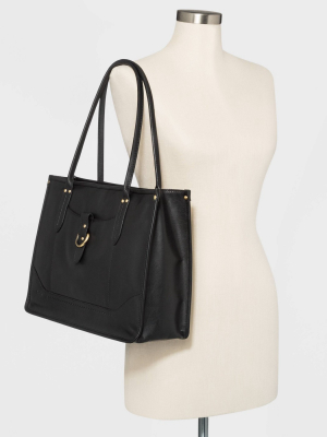 Bolo Leather Tote Handbag - Black