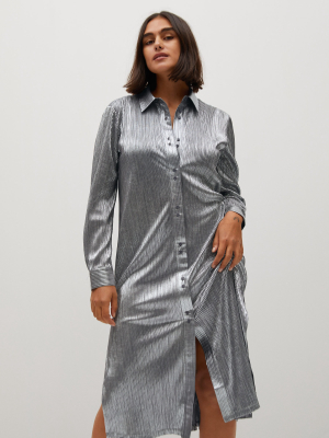 Metallic Shirt Dress