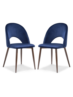 Set Of 2 Nicolette Velvet Dining Chairs - Edgemod