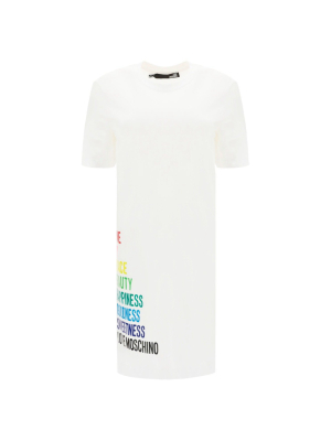 Love Moschino Slogan Print T-shirt Dress