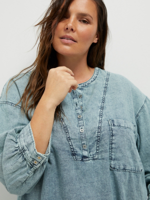 Pilcro Janae Denim Blouse