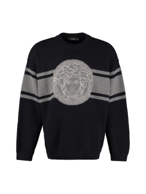 Versace Medusa Intarsia Knit Sweater