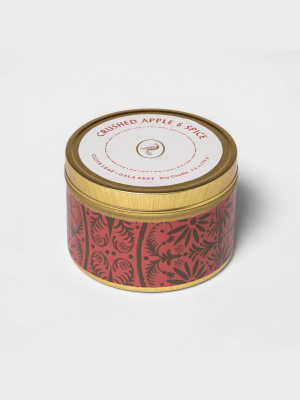 4.8oz Lidded Tin Jar Crushed Apple And Spice Candle - Opalhouse™