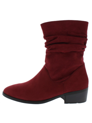 Kennedy02 Burgundy Relaxed Side Zip Crew Boot