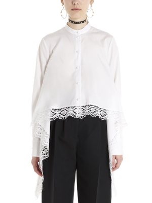 Alexander Mcqueen Asymmetric Lace Hem Shirt