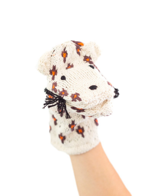 Knitted Hand Puppet - Leopard