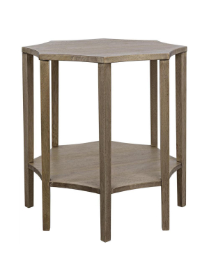 Noir Ariana Washed Walnut Side Table