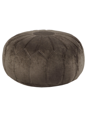 Kelsey Round Moroccan Pouf Ottoman Brown - Home